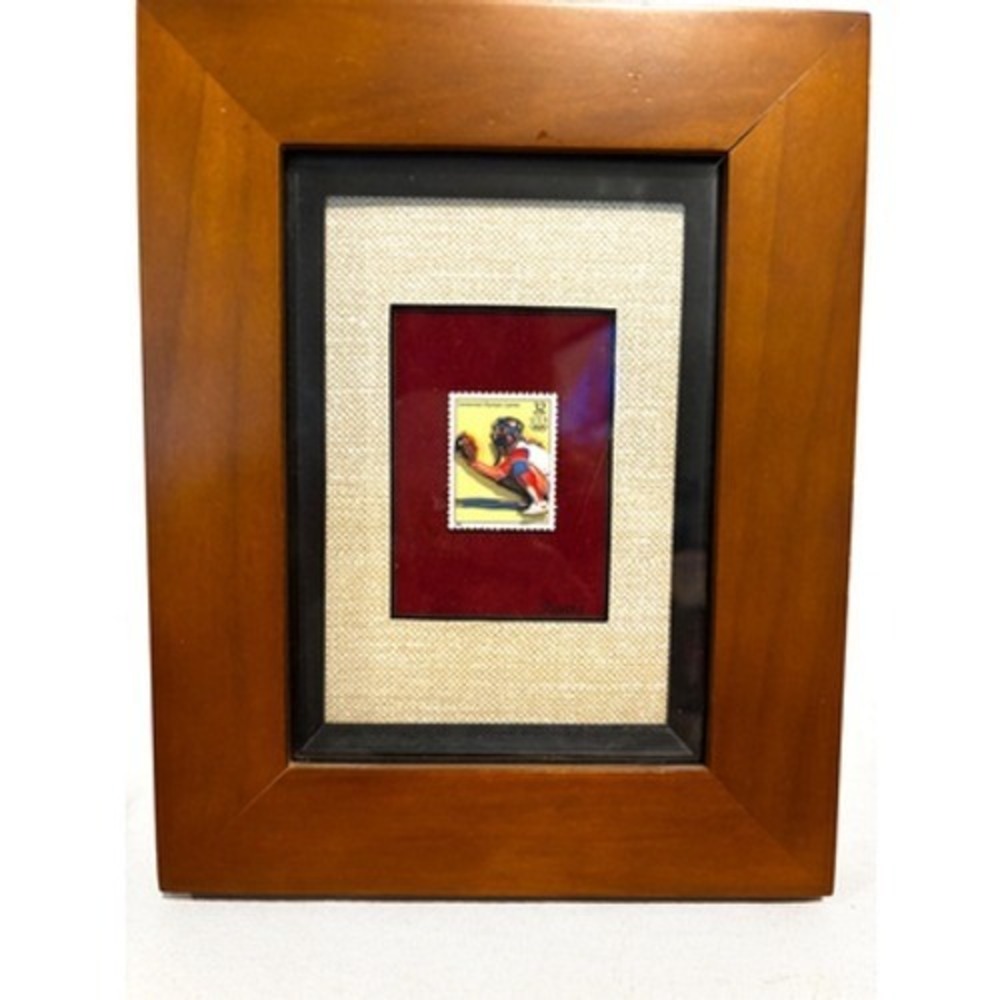 1996 Centennial Olympic Game 32c Stamp 3D Art Signed Stevens Frame Softball Rare